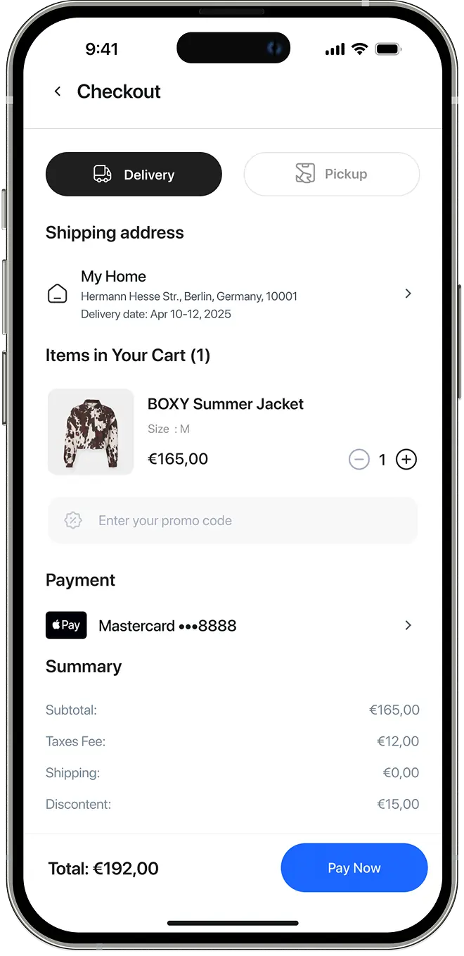 Checkout — Delivery