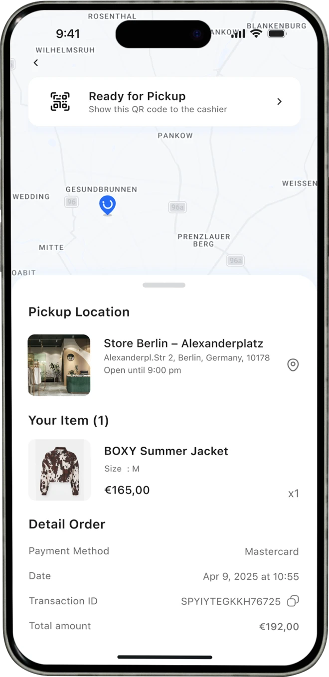 Order tracking — pickup